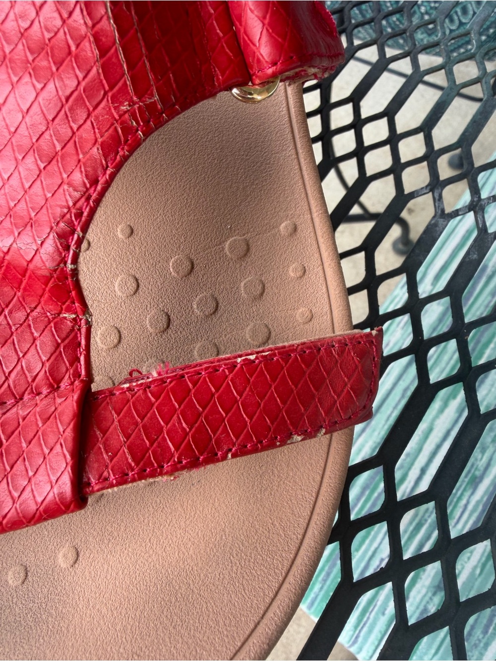 Vionic Red Textured Slide Sandals - Picture 3 of 7